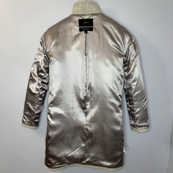 J Crew Cocoon Coat Italian Stadium Cloth Wool Blend Nello Gori Grey Classic 00 - Picture 11 of 12